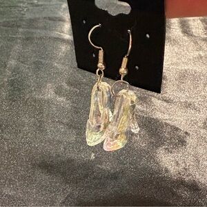 Cinderella glass Shoe Earrings